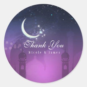 Sticker Rond Nuits Arabes Maroc Violet Clair de Lune
