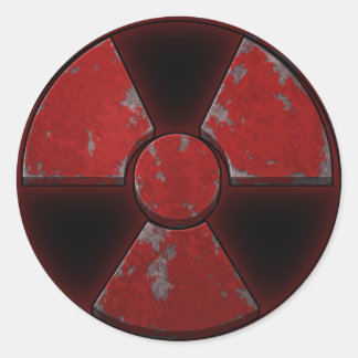 Sticker Rond Nuke rouge