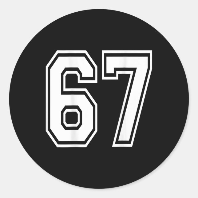 Sticker Rond Number 67 Sports Player Number Ck Of Shirt Only  (Devant)