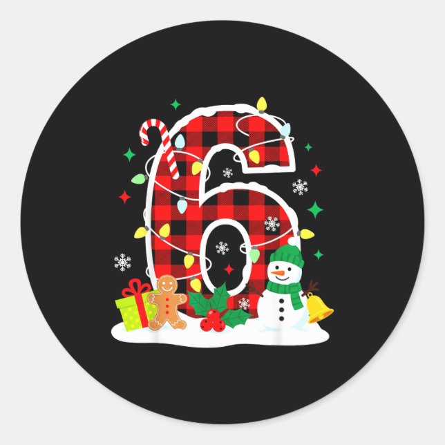 Sticker Rond Number 6 Funny 67 Six Seven Meme Matching Couple C (Devant)