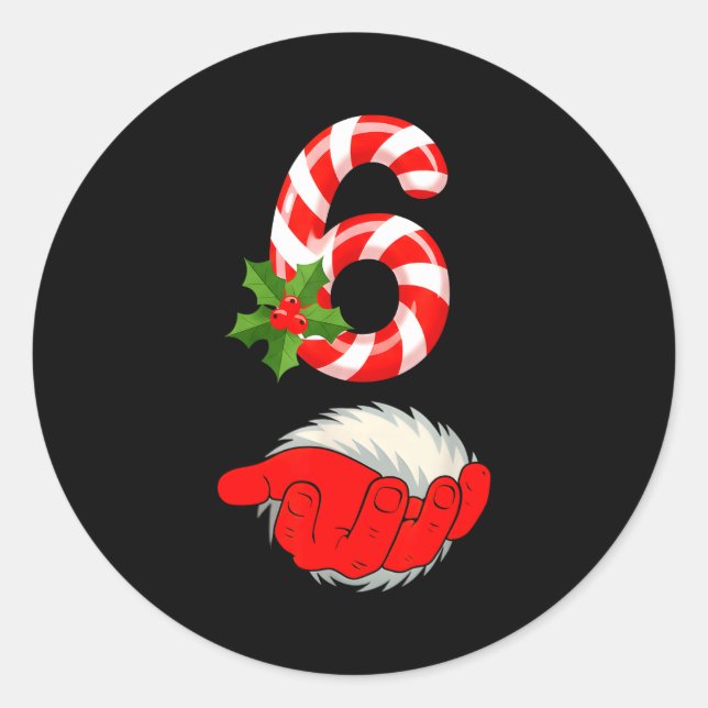 Sticker Rond Number 6 Funny 67 Six Seven Meme Matching Couple C (Devant)