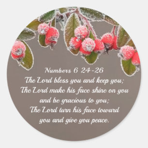 Sticker Rond Numbers 6 24-26 The Lord bless you and keep you