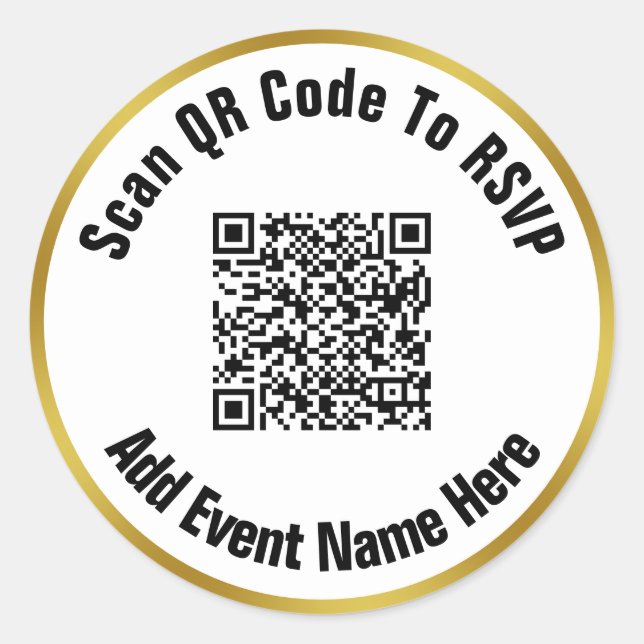 Sticker Rond Numériser le code QR vers RSVP Nom de l'événement  (Devant)