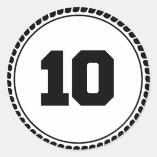 Sticker Rond Numéro 10 cercle