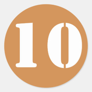 Sticker Rond Numéro 10 Dix Pérou Numéros de crayon d'or par Jan