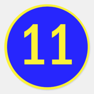 Sticker Rond numéro 11 dans un cercle