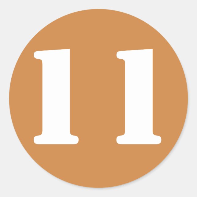 Sticker Rond Numéro 11 Onze numéros de crayon d'or au Pérou par (Devant)