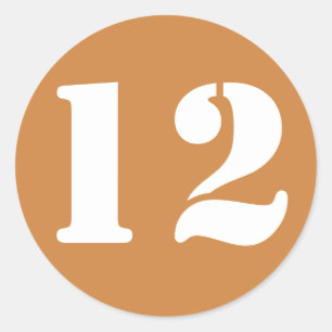 Sticker Rond Numéro 12 Douze numéros de crayon d'or du Pérou pa