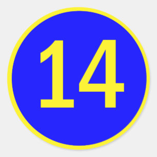 Sticker Rond numéro 14 en cercle