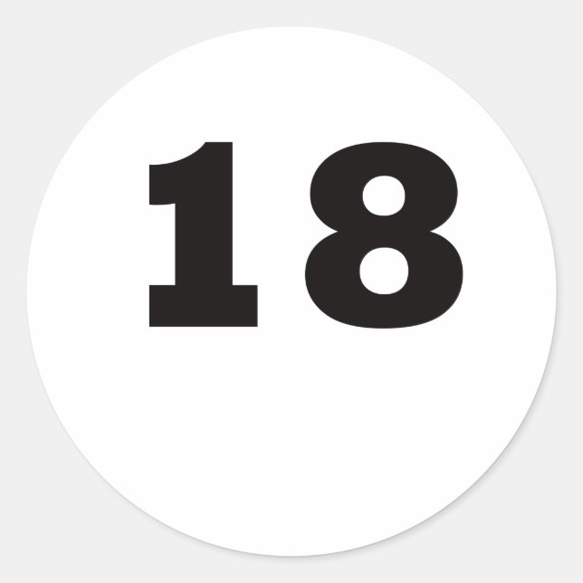 Sticker Rond Numéro 18 (Devant)