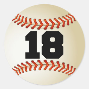 Sticker Rond Numéro 18 Baseball
