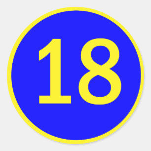 Sticker Rond numéro 18 en cercle