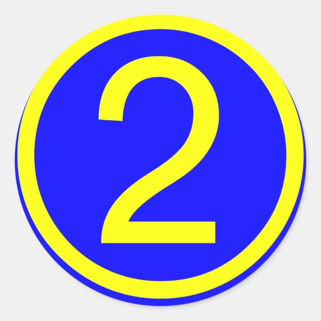 Sticker Rond numéro 1 dans un cercle, arrière - plan bleu (Devant)