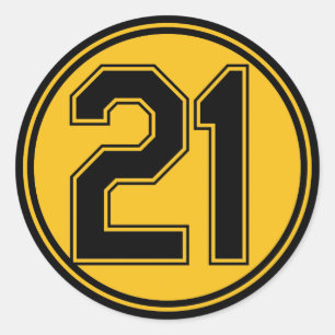Sticker Rond Numéro 21 de Pittsburgh