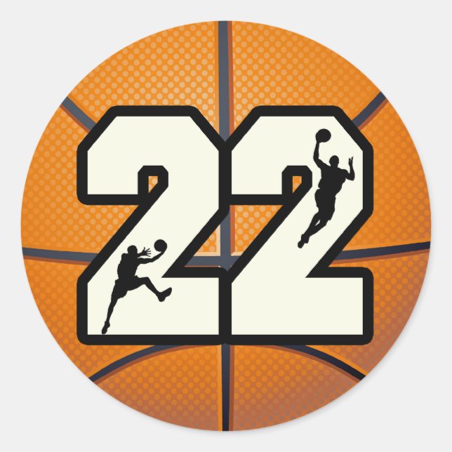 Sticker Rond Numéro 22 Basketball (Devant)