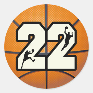 Sticker Rond Numéro 22 Basketball