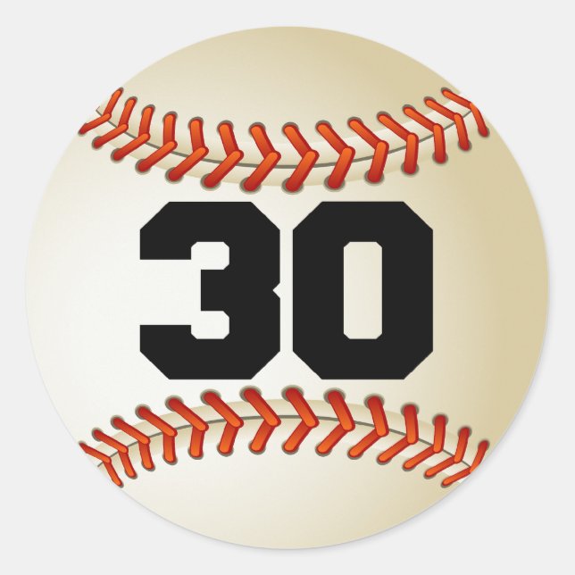 Sticker Rond Numéro 30 Baseball (Devant)