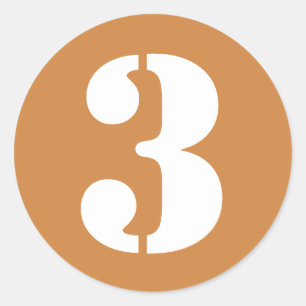 Sticker Rond Numéro 3 Trois Numéros d'or du Pérou par Janz