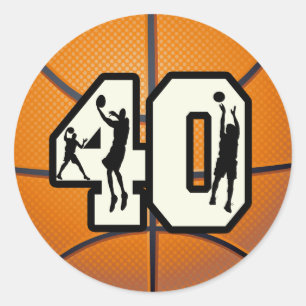 Sticker Rond Numéro 40 Basketball