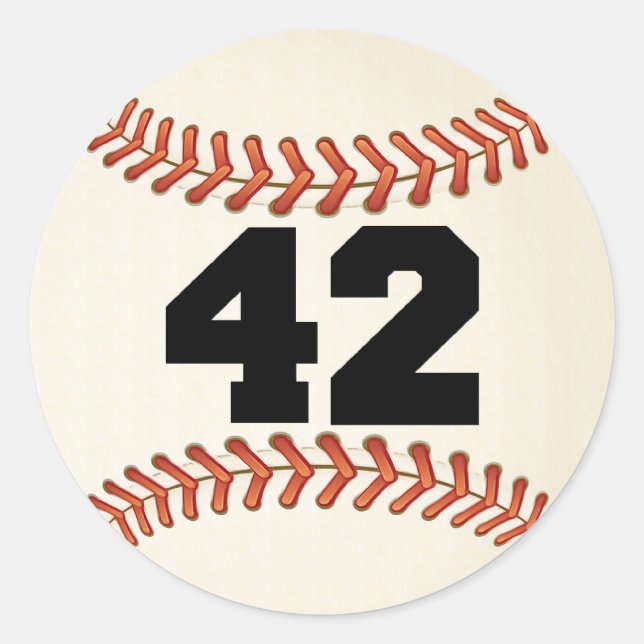 Sticker Rond Numéro 42 Baseball (Devant)