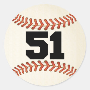 Sticker Rond Numéro 51 Baseball