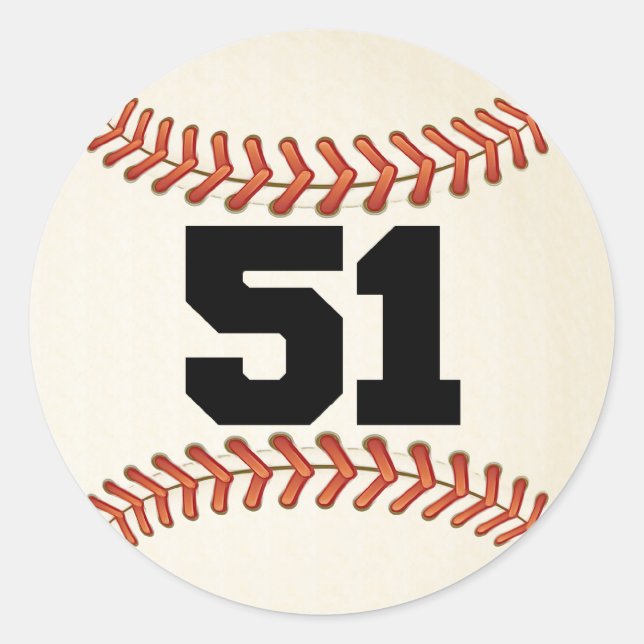 Sticker Rond Numéro 51 Baseball (Devant)
