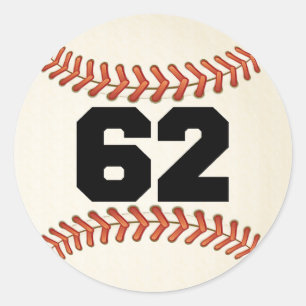 Sticker Rond Numéro 62 Baseball