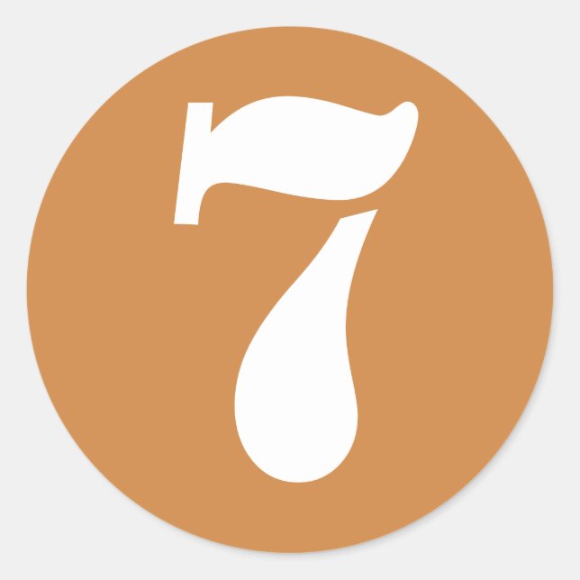 Sticker Rond Numéro 7 Sept Pérou Numéros de crayon d'or par Jan (Devant)