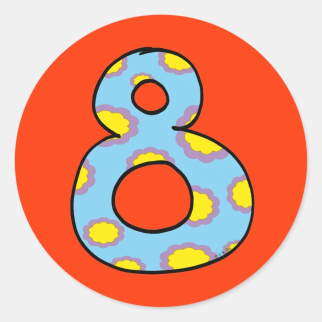 Sticker Rond Numéro 8 (Devant)