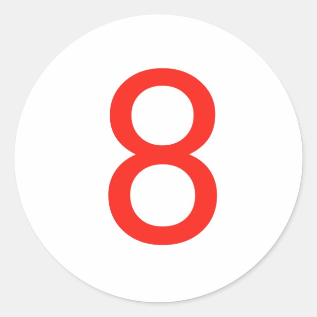 Sticker Rond Numéro 8 (Devant)