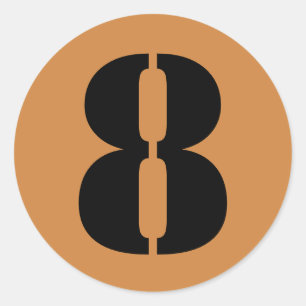 Sticker Rond Numéro 8 Huit Numéros d'or du Pérou par Janz