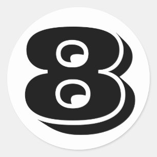 Sticker Rond Numéro 8 Huit numéros Vineta par Janz