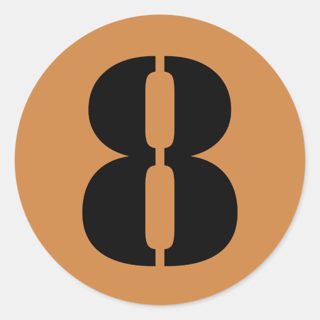 Sticker Rond Numéro 8 Huit Pérou Numéros de crayon d'or par Jan (Devant)