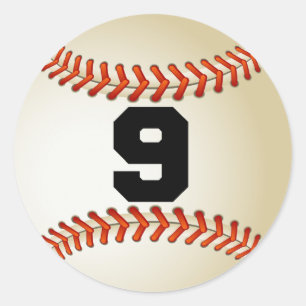 Sticker Rond Numéro 9 Baseball