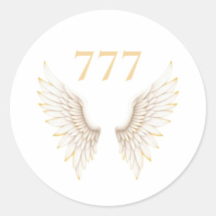 Sticker Rond Numéro d'ange personnalisé avec des ailes élégante