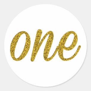 Sticker Rond Numéro de parties scintillant UN (1)
