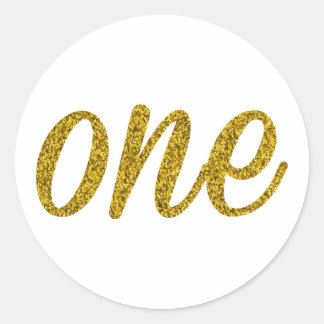 Sticker Rond Numéro de parties scintillant UN (1)