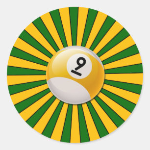 STICKER ROND NUMÉRO DE RÉTRO 9 MILLIARDS BALL