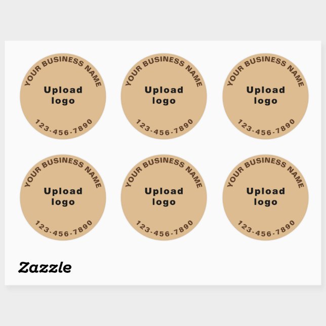 Sticker Rond Numéro de téléphone Motif rond Textes sur Brown cl (Feuille)