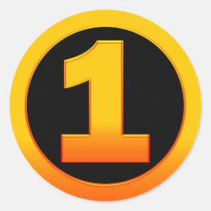 Sticker Rond Numéro d'or 1