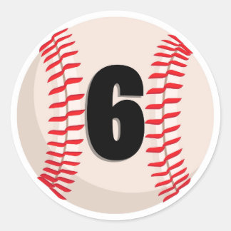 Sticker Rond Numéro favori de baseball #6