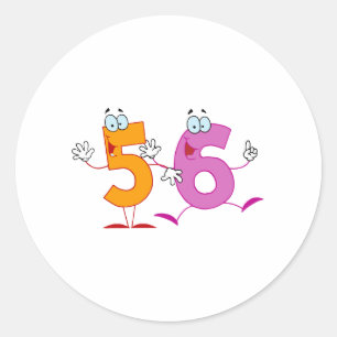 Sticker Rond Numéro heureux 56