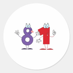 Sticker Rond Numéro heureux 81