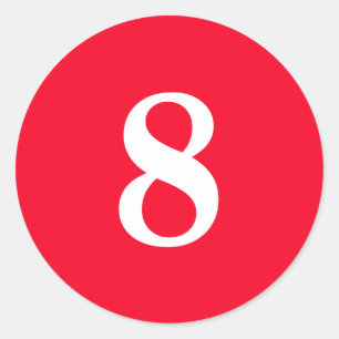 Sticker Rond Numéro Huit fournitures de planification simple 8