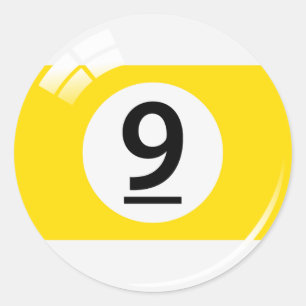 Sticker Rond Numéro neuf autocollants/étiquettes