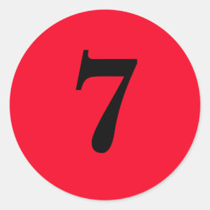 Sticker Rond Numéro Sept fournitures de planification simple 7 