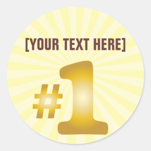 Sticker Rond numéro un avec le nom fait sur commande