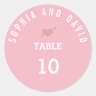 Sticker Rond Numéro unique de table ronde rose