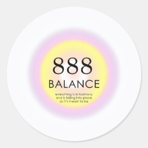 Sticker Rond Numéros d'ange Numérologie Signification 888 Balan