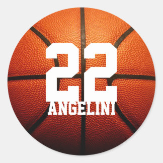 Sticker Rond Numéros de basket-ball personnalisés